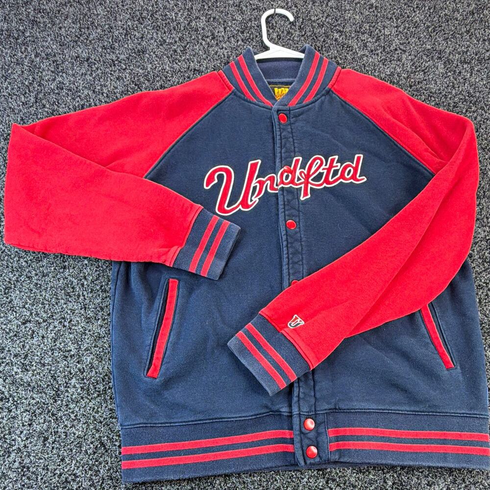 Undefeated Colorblock Varsity Jacket Snap Front Embroidered Logo Men’s M RN94974